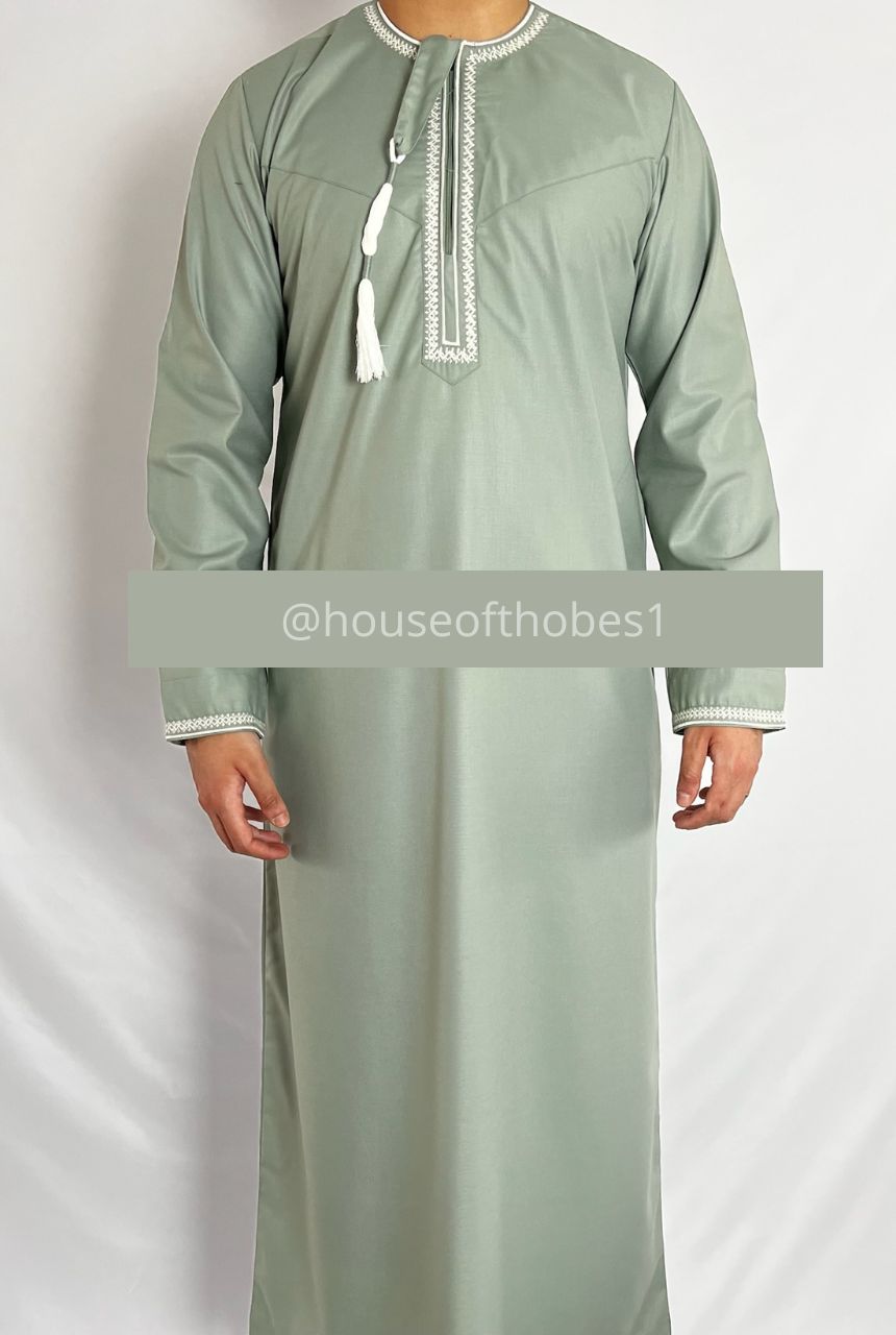 Premium Omani Thobe - Desert Sage main image 0