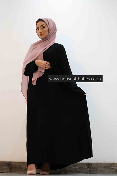 Plain black hot sale open abaya