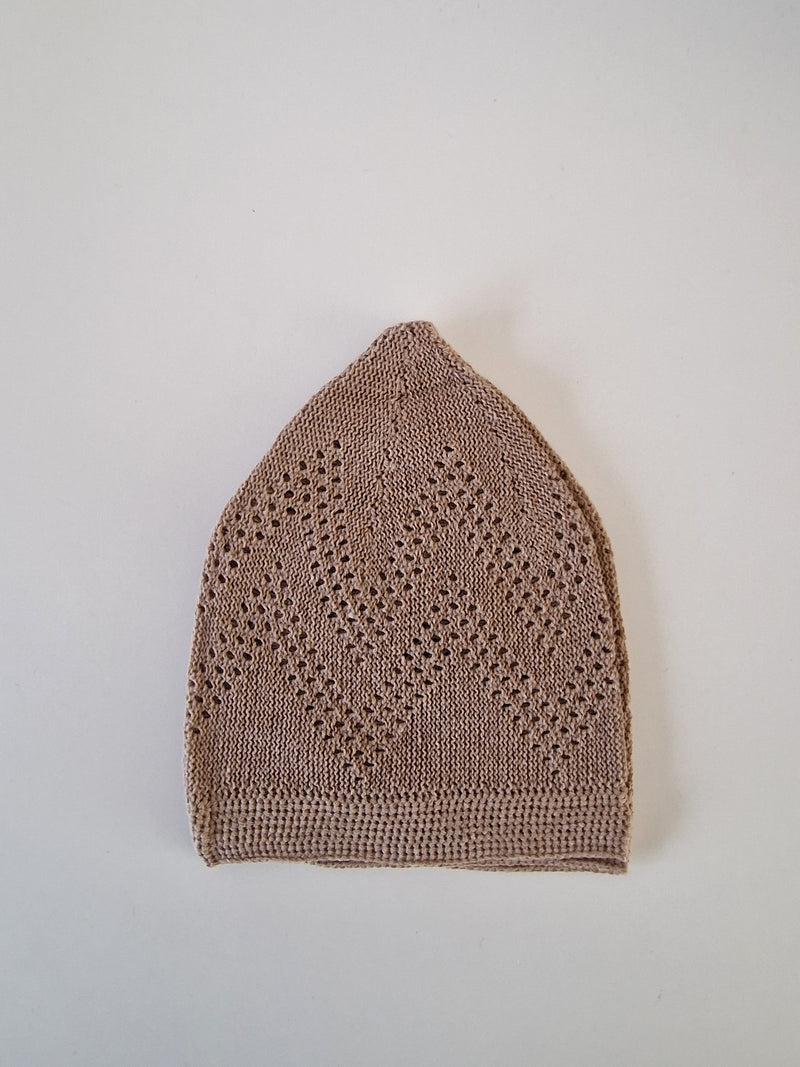 Beige Prayer Hat | Kufi