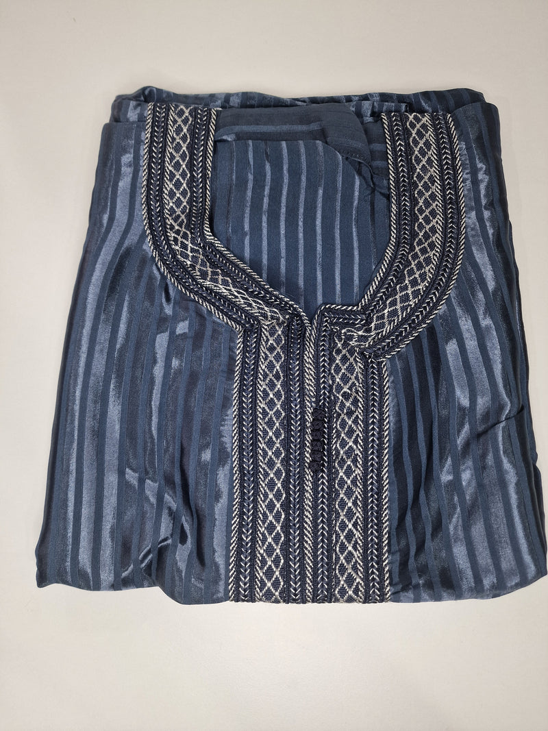 Navy Stripes Moroccan Gandoura | Thobe