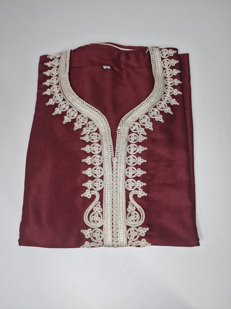 Burgundy Moroccan Gandoura | Thobe