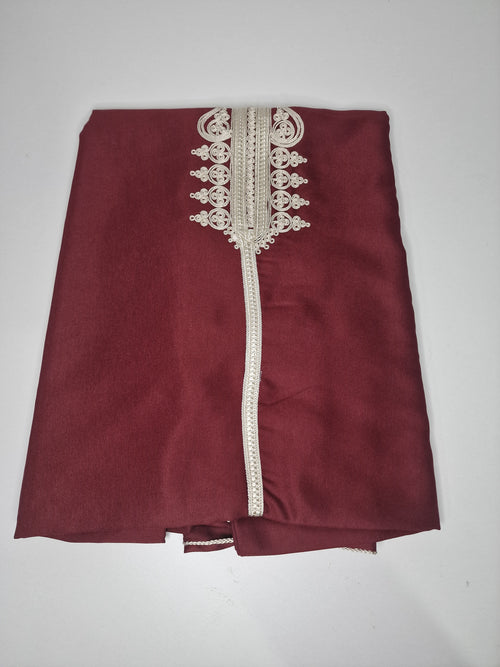 Burgundy Moroccan Gandoura | Thobe