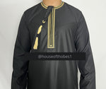 Luxury Black Embroidered Omani Thobe