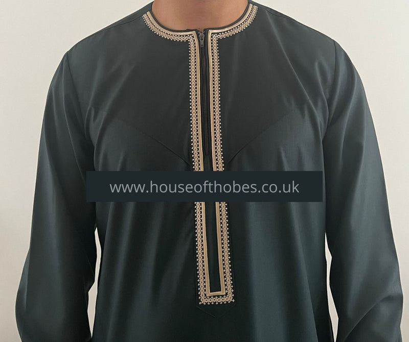 Forest Green Embroidered Omani Thobe