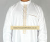 White Embroidered Collar Thobe