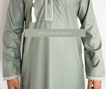 Luxury Sage Green Embroidered Omani Thobe