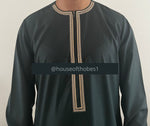 Boy's Luxury Forest Green Embroidered Omani Thobe Size 48 (Read Description)