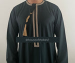 Luxury Forest Green Embroidered Omani Thobe