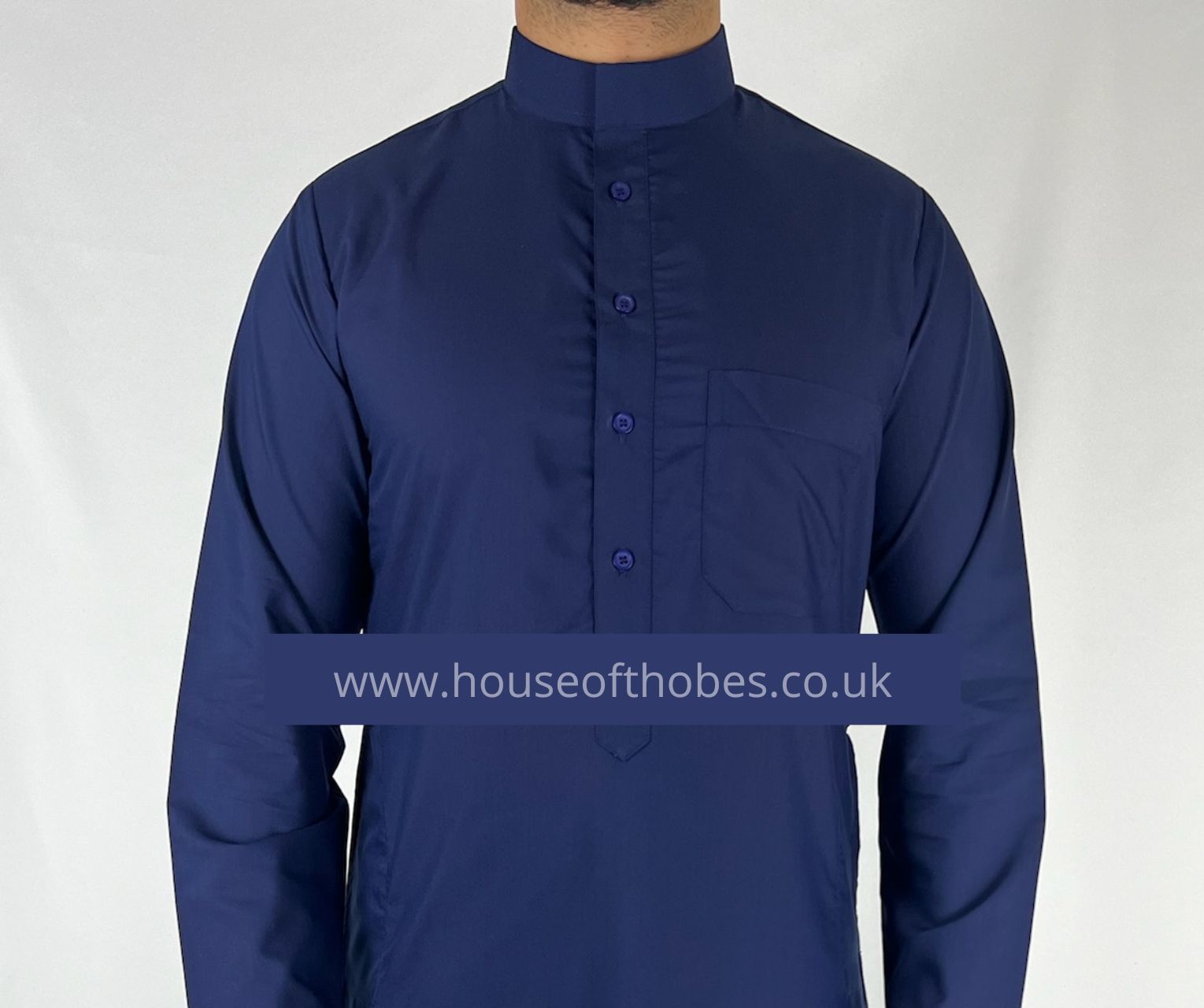 Normal Thobe Navy Collar Thobe – House of Thobes