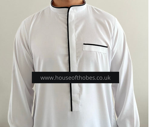 White Designer Collar Thobe (read description)