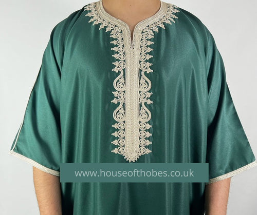 Emerald Green Moroccan Gandoura | Thobe