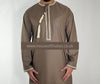 Sepia Brown Embroidered Omani Thobe