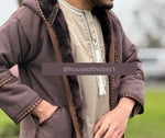 Luxury Dark Brown Farwa Bisht | Winter Thobe Overcoat