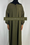 Olive Green Nida Open Abaya