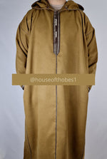 Luxury Mustard Winter Moroccan Djellaba | Thobe (Thick Fabric)