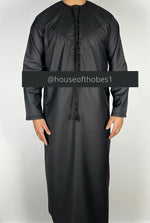 Premium Black Non-Shiny Emirati Tassel Thobe