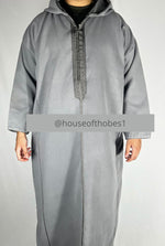 Grey Winter Moroccan Djellaba | Thobe (Thick Fabric)