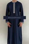 Boy's Luxury Navy Embroidered Omani Thobe