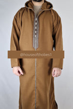 Chocolate Brown Winter Moroccan Djellaba | Thobe (Thick Fabric)