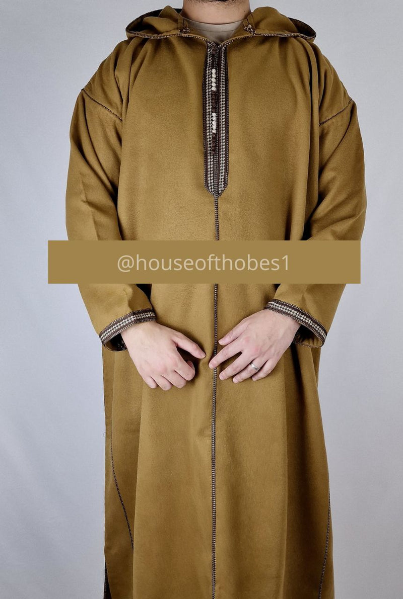 Mustard Winter Moroccan Djellaba | Thobe (Thick Fabric)