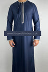 Navy Embroidered Omani Tassel Thobe