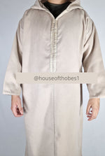 Luxury Beige Winter Moroccan Djellaba | Thobe (Thick Fabric)