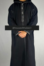 Black Winter Moroccan Djellaba | Thobe (Thick Fabric)