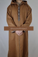 Brown Winter Moroccan Djellaba | Thobe (Thick Fabric)