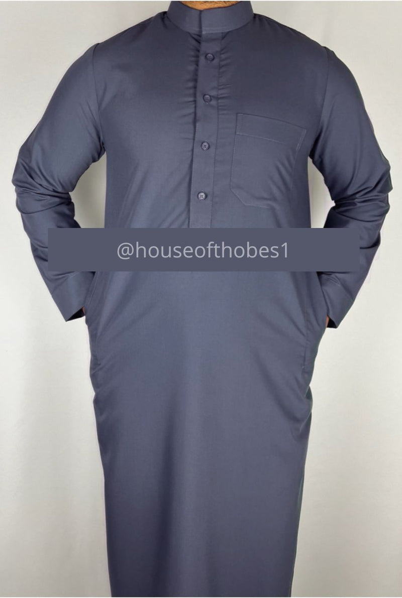 Dark Grey Collar Thobe