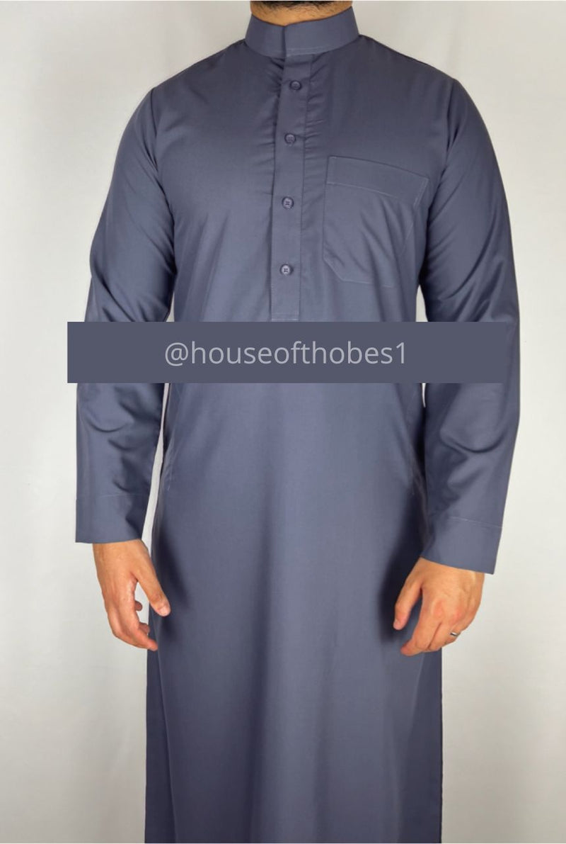 Dark Grey Collar Thobe