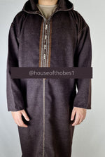 Dark Brown Winter Moroccan Djellaba | Thobe (Thick Fabric)