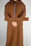 Chocolate Brown Winter Moroccan Djellaba | Thobe (Thick Fabric)