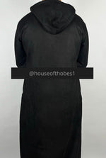 Luxury Black Suede Hooded Thobe