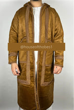 Luxury Tan Brown Farwa Bisht | Winter Thobe Overcoat