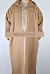 Luxury Nude Winter Moroccan Djellaba | Thobe (Thick Fabric)