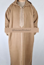 Nude Winter Moroccan Djellaba | Thobe (Thick Fabric)