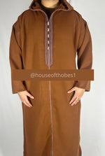 Chocolate Brown Winter Moroccan Djellaba | Thobe (Thick Fabric)