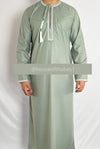 Luxury Sage Green Embroidered Omani Thobe