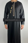 Black Embroidered Omani Thobe