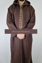 Brown Winter Moroccan Djellaba | Thobe (Thick Fabric)