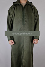 Khaki Winter Moroccan Djellaba | Thobe (Thick Fabric)