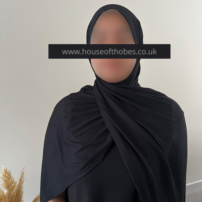 Premium Black Jersey Feel Hijab