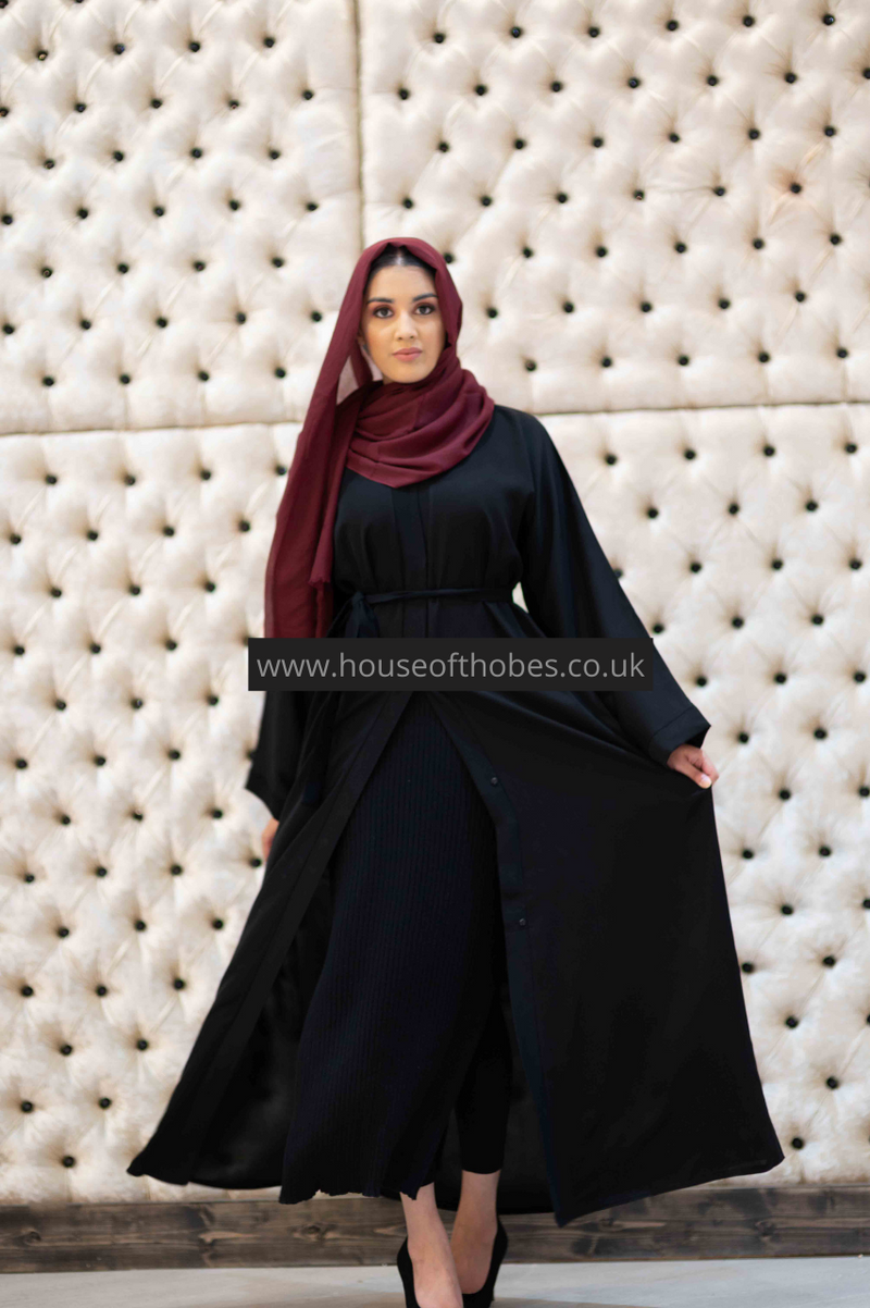Plain black deals open abaya uk
