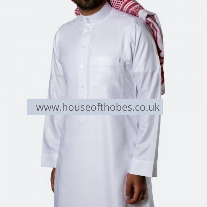 White Saudi Collar Thobe