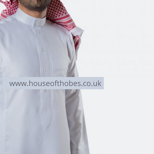 White Saudi Collar Thobe