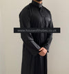 Boy's Black Saudi Collar Thobe