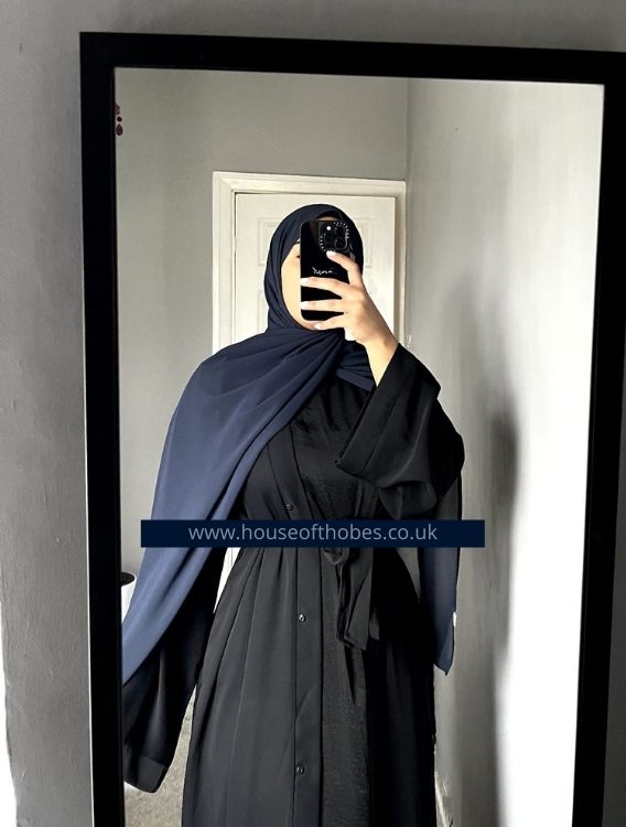 Premium Navy Chiffon Hijab