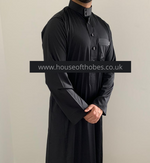 Black Saudi Collar Thobe