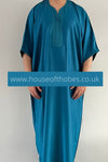 Teal Blue Moroccan Gandoura | Thobe