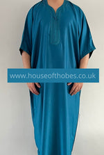 Teal Blue Moroccan Gandoura | Thobe